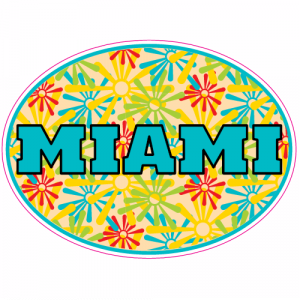 Miami Art Deco Oval Sticker - U.S. Custom Stickers