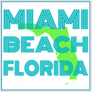 Miami Beach Florida Art Deco Square Decal - U.S. Custom Stickers
