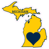 Michigan Heart State Shaped Decal - U.S. Customer Stickers