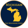 Michigan The Wolverine State Circle Sticker - U.S. Custom Stickers