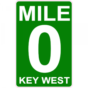 Mile 0 Key West Road Sign Decal - U.S. Customer Stickers