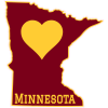 Minnesota Heart State Shaped Decal - U.S. Customer Stickers