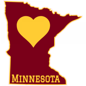Minnesota Heart State Shaped Decal - U.S. Customer Stickers
