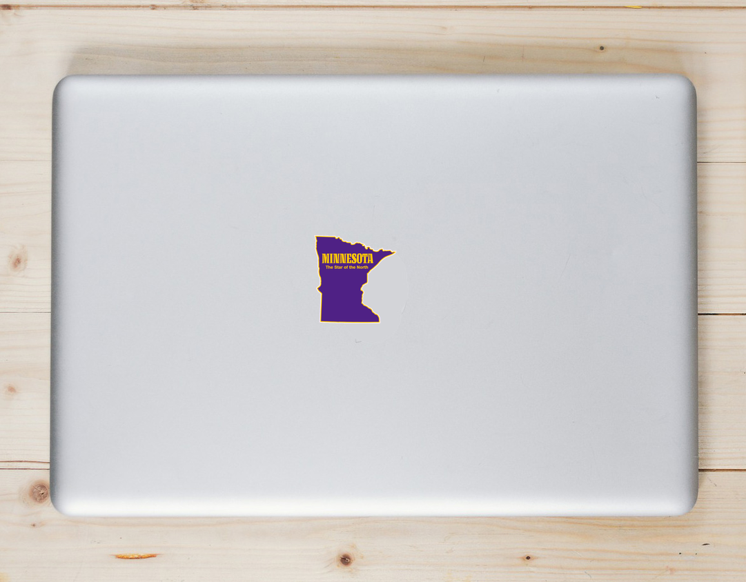 Minnesota Purple Star Of The North Sticker - Laptop Decal - U.S. Custom Stickers