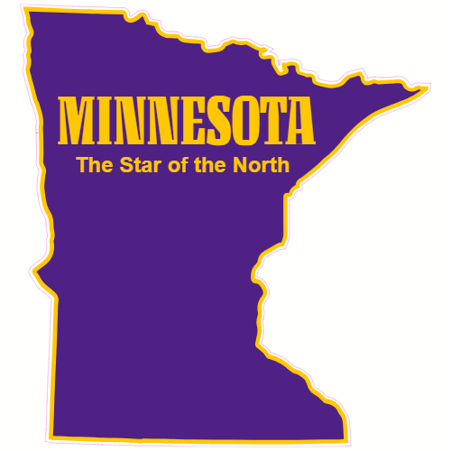 Minnesota Purple Star Of The North Decal - U.S. Customer Stickers