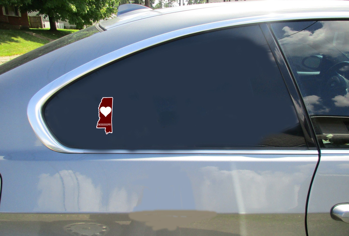 Mississippi Heart State Shaped Sticker - Car Decals - U.S. Custom Stickers