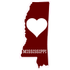 Mississippi Heart State Shaped Decal - U.S. Customer Stickers