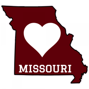 Missouri Heart State Shaped Decal - U.S. Customer Stickers