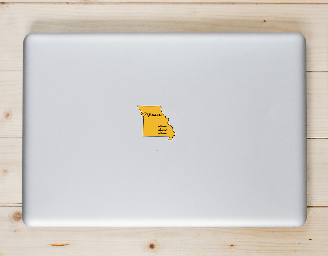 Missouri Home Sweet Home Gold State Sticker - Laptop Decal - U.S. Custom Stickers