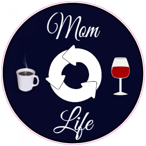 Mom Life Coffee Wine Repeat Sticker - U.S. Custom Stickers