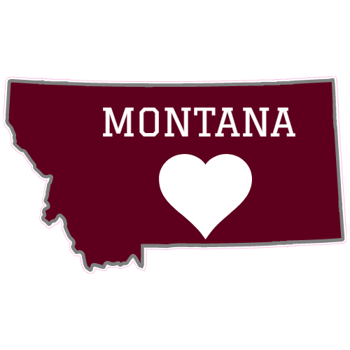 Montana Heart State Shaped Sticker - U.S. Custom Stickers