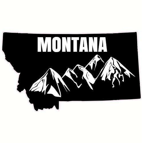 Montana Mountains State Shaped Decal - U.S. Customer Stickers