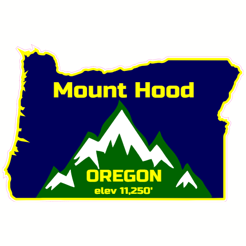 Mount Hood Oregon State Mountain Decal - U.S. Customer Stickers