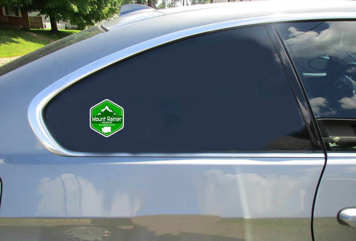 Mount Rainier Green Mountain Sticker - Car Decals - U.S. Custom Stickers