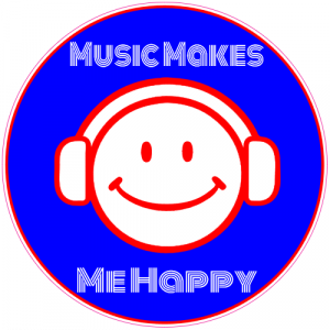 Music Makes Me Happy Blue Circle Decal - U.S. Custom Stickers