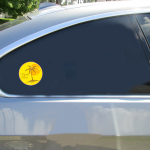 Myrtle Beach Palm Tree Circle Sticker - Car Decals - U.S. Custom Stickers