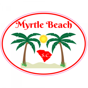 Myrtle Beach SC Palm Tree Sticker - U.S. Custom Stickers