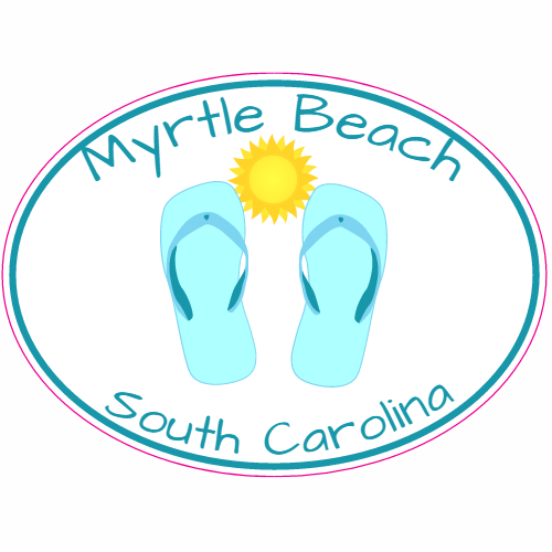 Myrtle Beach South Carolina Flip Flop Decal - U.S. Custom Stickers