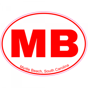 Myrtle Beach South Carolina Oval Sticker - U.S. Custom Stickers