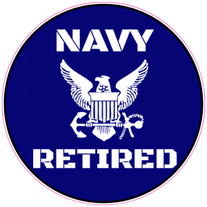 Navy Retired Anchor Circle Decal - U.S. Customer Stickers