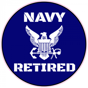 Navy Retired Anchor Circle Decal - U.S. Customer Stickers
