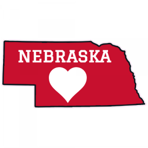 Nebraska Heart State Shaped Decal - U.S. Customer Stickers