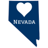 Nevada Heart Blue State Shaped Decal - U.S. Customer Stickers