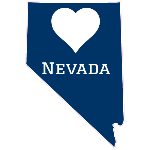 Nevada Heart Blue State Shaped Decal - U.S. Customer Stickers