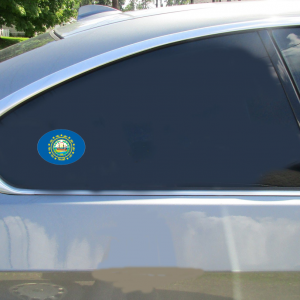 New Hampshire Flag Oval Sticker - Car Decals - U.S. Custom Stickers