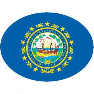 New Hampshire Flag Oval Decal - U.S. Customer Stickers