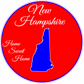 New Hampshire Home Sweet Home Circle Sticker - U.S. Custom Stickers