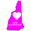 New Hampshire Pink Heart Decal - U.S. Customer Stickers