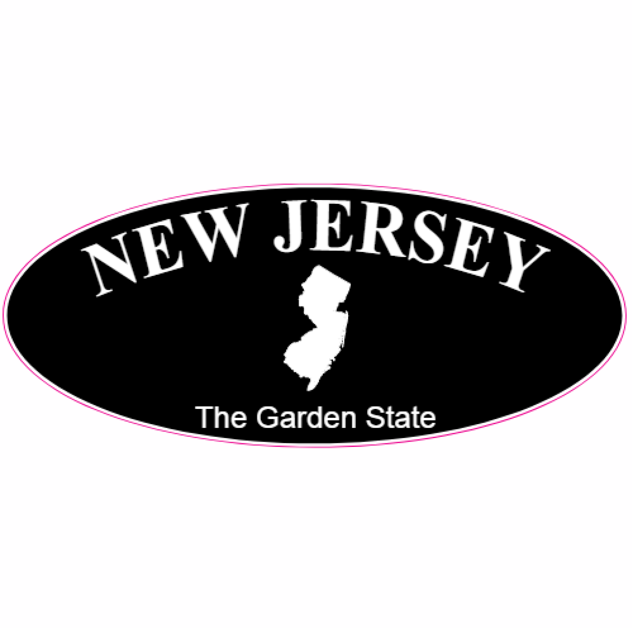 New Jersey Garden State Oval Sticker U.S. Custom Stickers