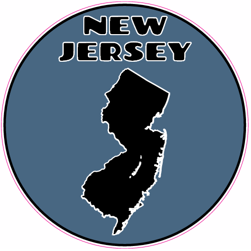 New Jersey State Circle Sticker - U.S. Custom Stickers