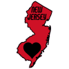 New Jersey State Heart Decal - U.S. Customer Stickers