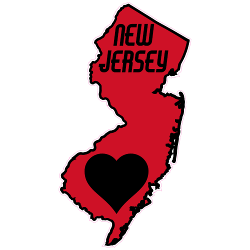 New Jersey State Heart Decal - U.S. Customer Stickers