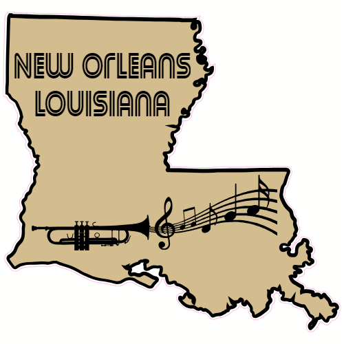 New Orleans Louisiana State Shaped Decal - U.S. Customer Stickers