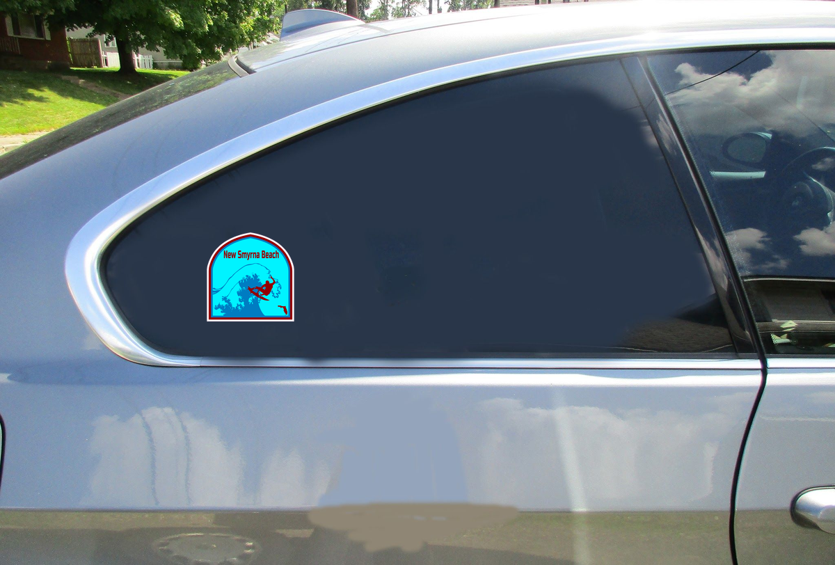 New Smyrna Beach Florida Surf Sticker - Car Decals - U.S. Custom Stickers
