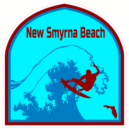 New Smyrna Beach Florida Surf Decal - U.S. Customer Stickers