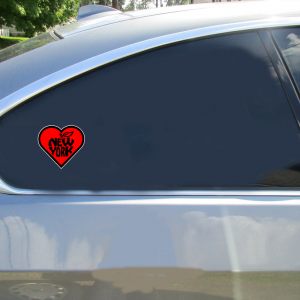 New York Big Apple Heart Sticker - Car Decals - U.S. Custom Stickers