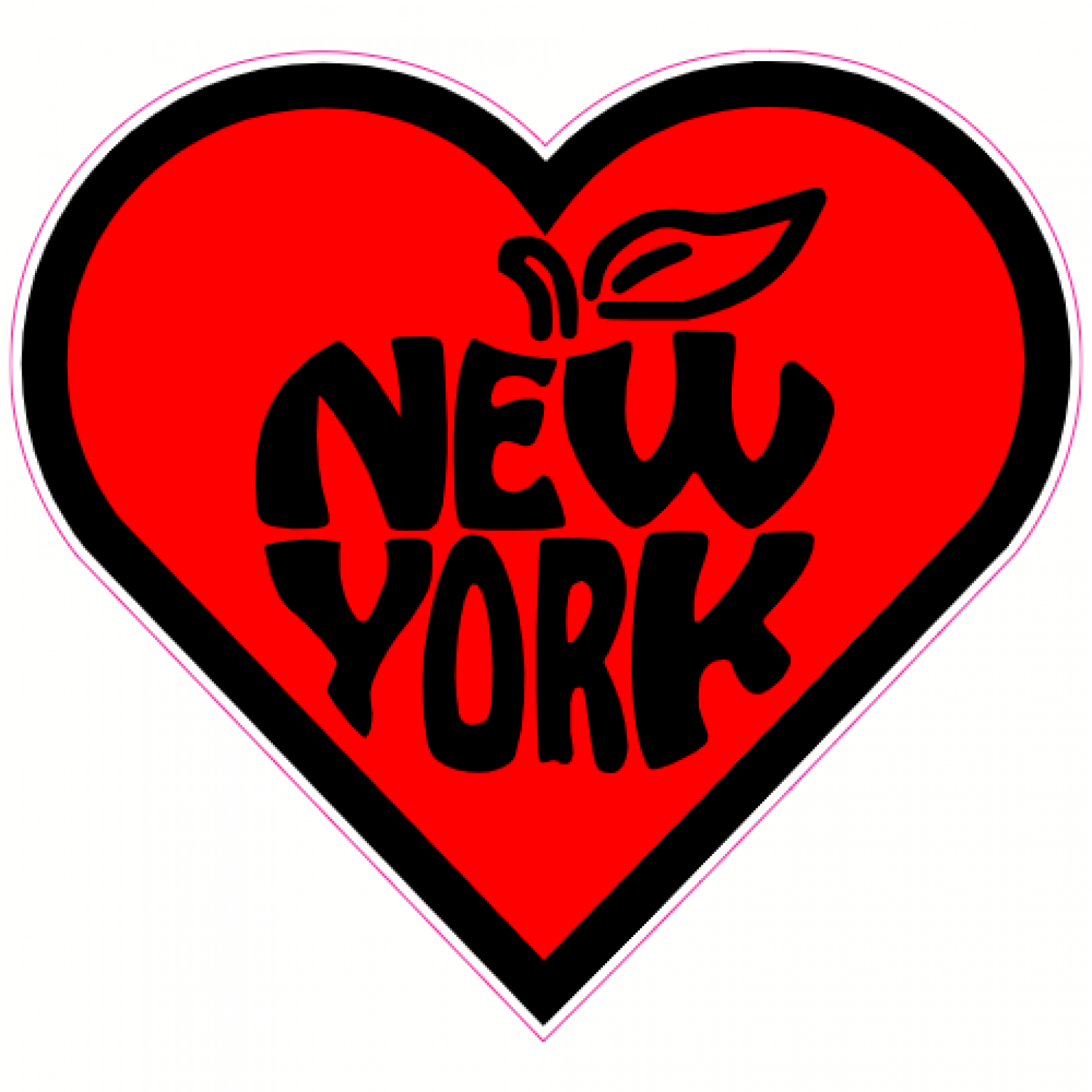 New York Big Apple Heart Sticker U.S. Custom Stickers