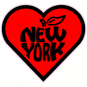 New York Big Apple Heart Sticker - U.S. Custom Stickers