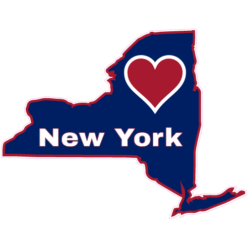 New York Heart State Shaped Decal - U.S. Customer Stickers