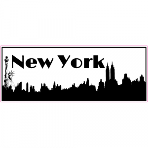 New York Statue Of Liberty Skyline Sticker - U.S. Custom Stickers