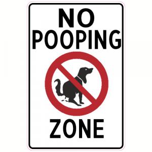 No Dog Pooping Zone Sign Sticker - U.S. Custom Stickers