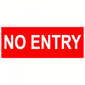 No Entry Red Door Decal - U.S. Customer Stickers