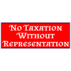 No Taxation Without Representation Decal - U.S. Customer Stickers