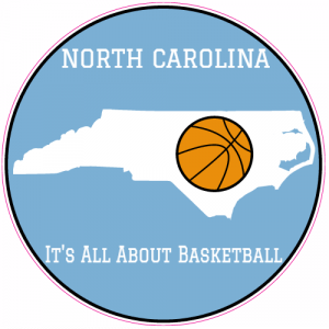 North Carolina All About Basketball Circle Decal - U.S. Custom Stickers