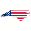 North Carolina American Flag Decal - U.S. Customer Stickers