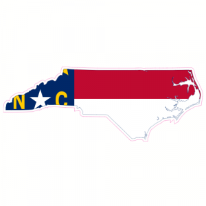 North Carolina Flag State Shaped Decal - U.S. Customer Stickers